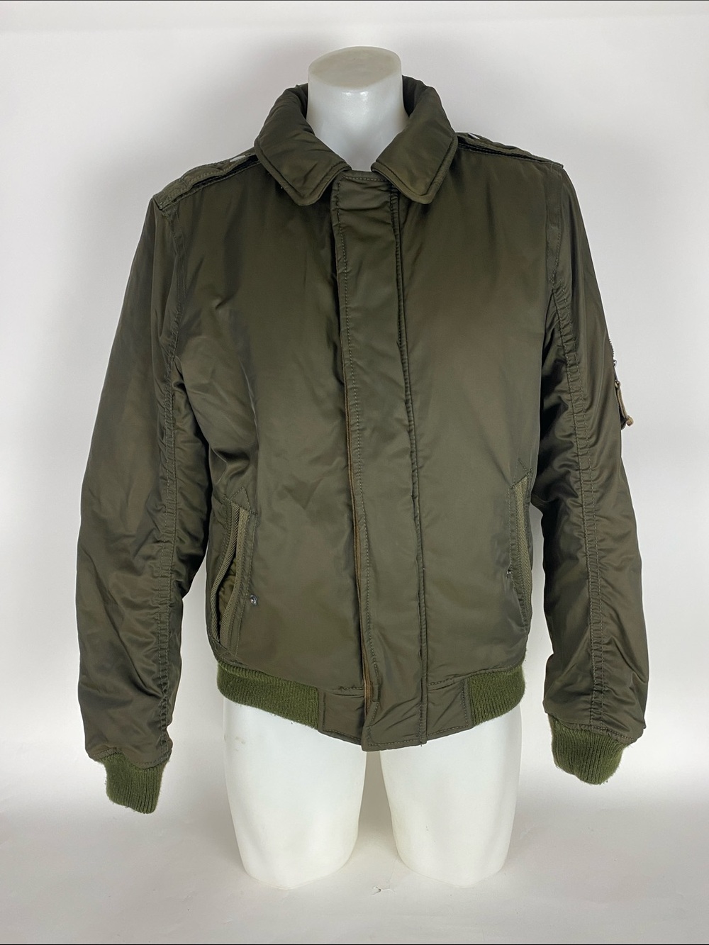 Vintage Abercrombie & Fitch Utility Bomber Jacket Military Flight Coat SZ L